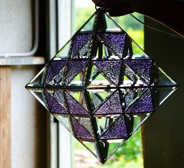 Custom Made Pendant Lights with Hand-Cut Glass
