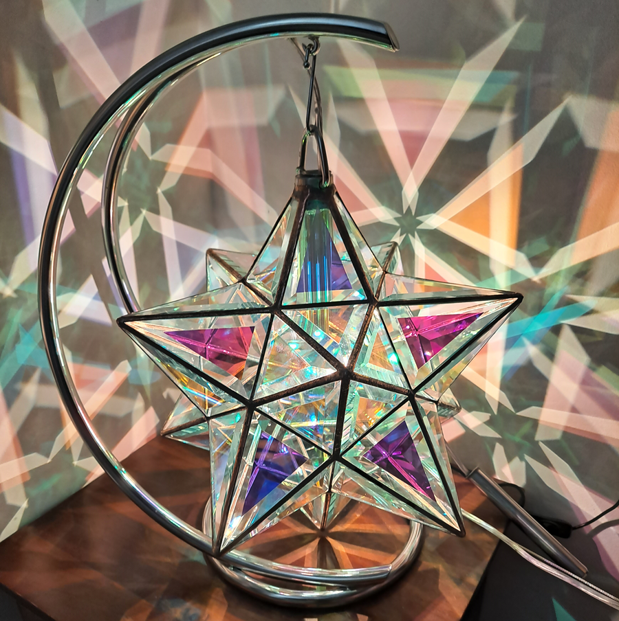 Scorpius Geometric Pendant Light | 38cm | Dichroic Glass