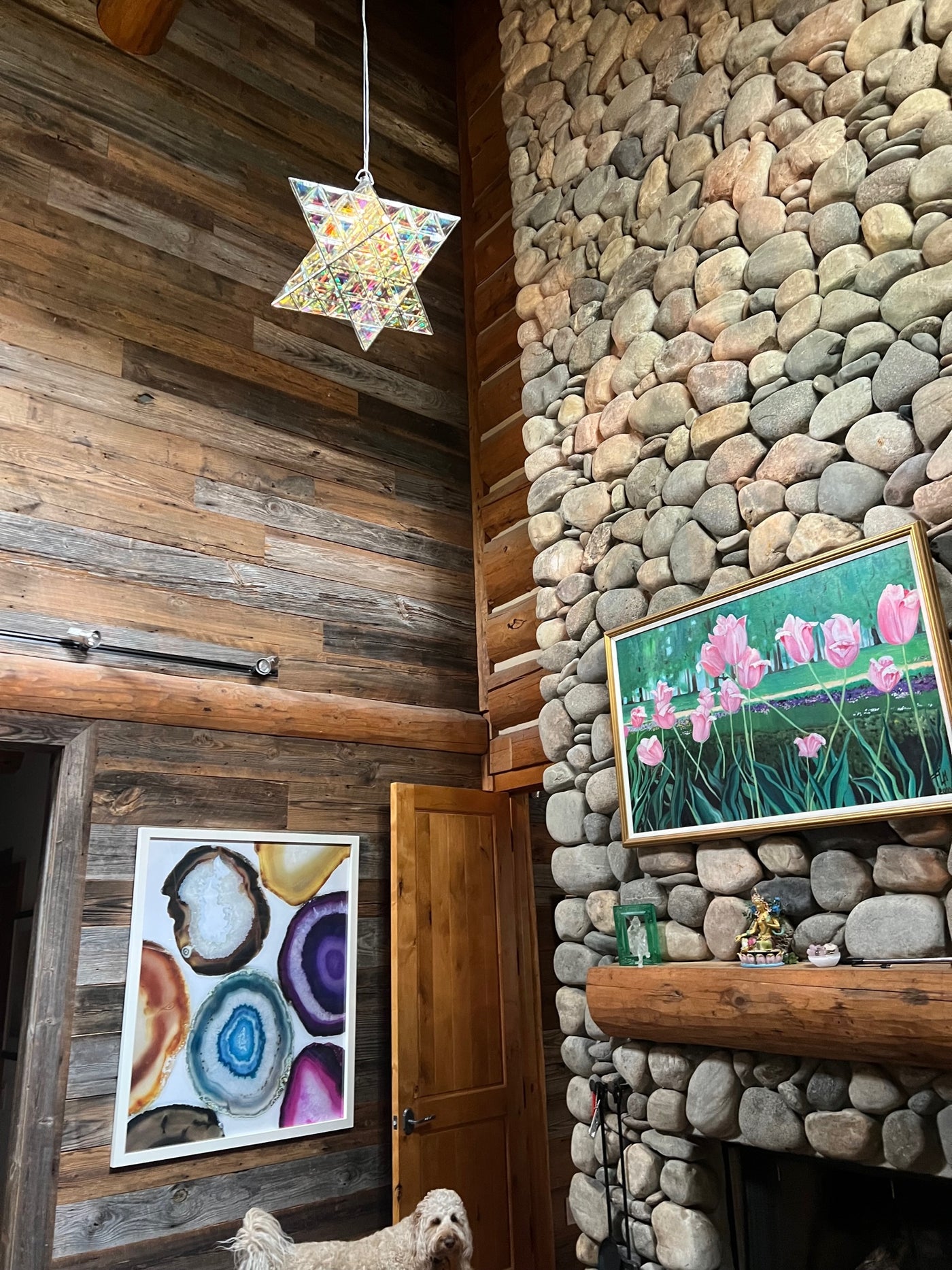 Ariel Luminary - Star Shaped Pendant Light 61cm & 75cm - Dichroic Glass