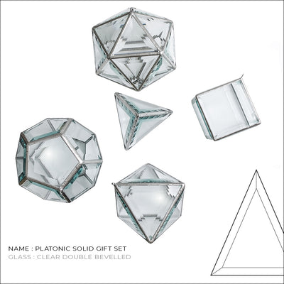 Platonic Solids - Gift Set of 5 glass sculptures