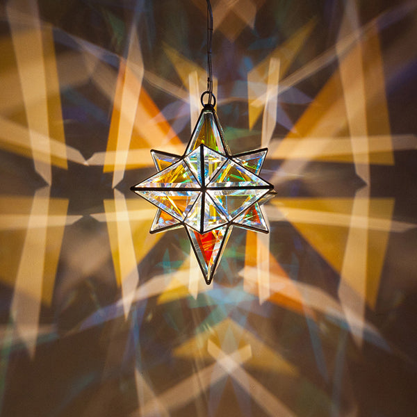 Gemma Geometric Pendant Light 35cm - Dichroic Glass