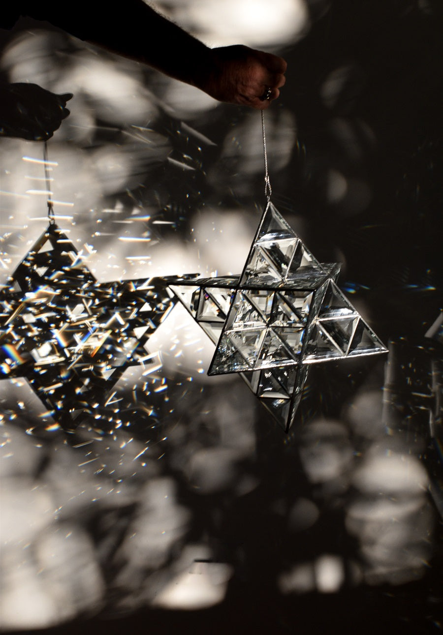 Large Merkaba Glass Sculpture