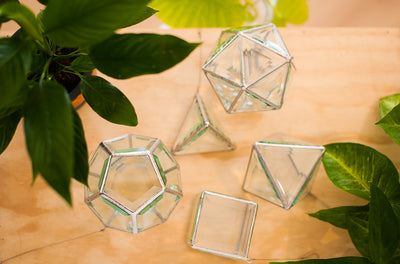 Platonic Solids - Gift Set of 5 glass sculptures
