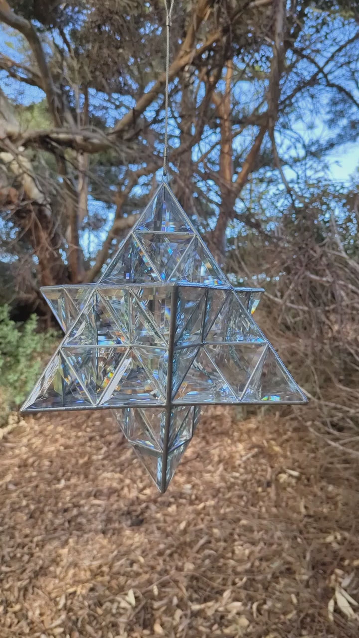 Large Merkaba Glass Sculpture