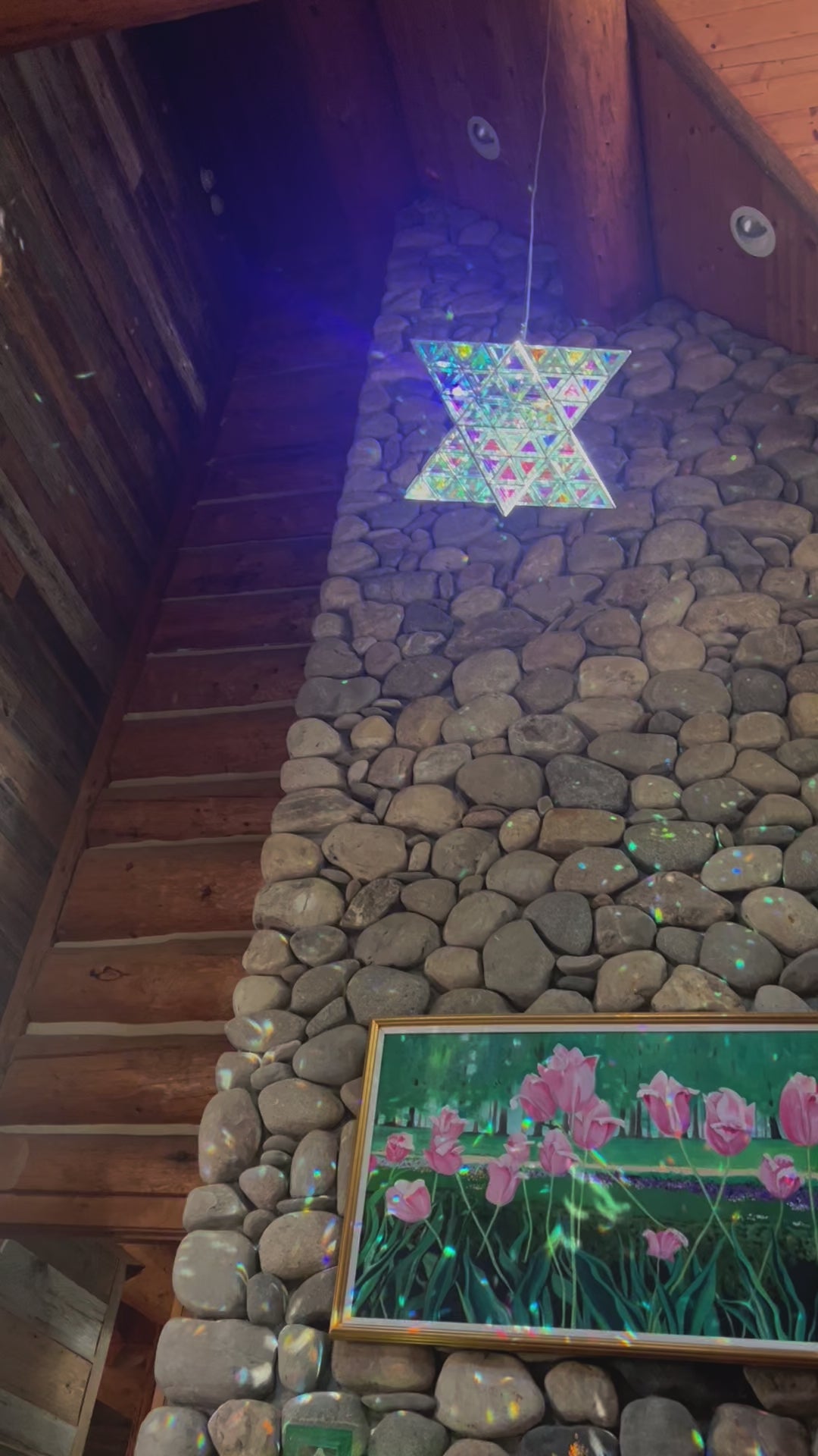 Ariel Luminary - Star Shaped Pendant Light 61cm & 75cm - Dichroic Glass