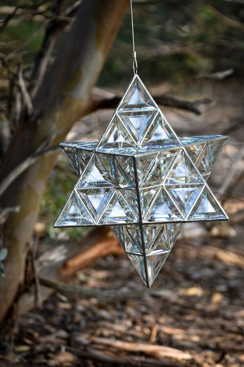 Large Merkaba Glass Sculpture