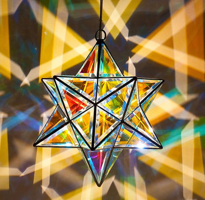 Scorpius Geometric Pendant Light | 38cm | Dichroic Glass