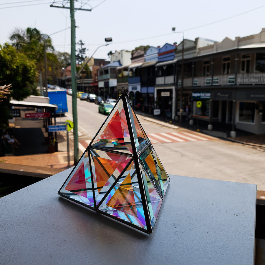 Orion Tetrahedron | 16cm & 22cm | Dichroic Glass
