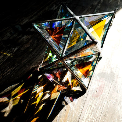 Ariel | Merkaba Sculpture | Dichroic Glass