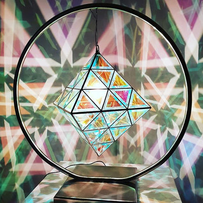 Diamond Shaped Octahedron | 45cm & 56cm | Dichroic Glass