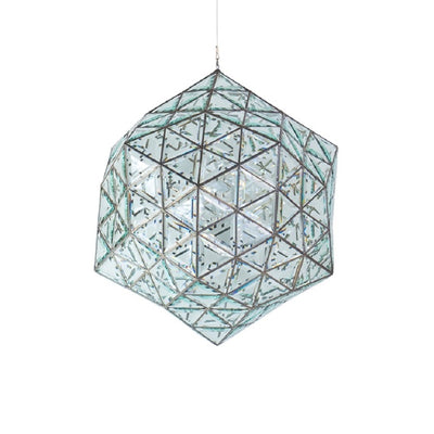 Zaniah Geometric Pendant Light | 48cm & 70cm | Double Bevelled Clear Glass
