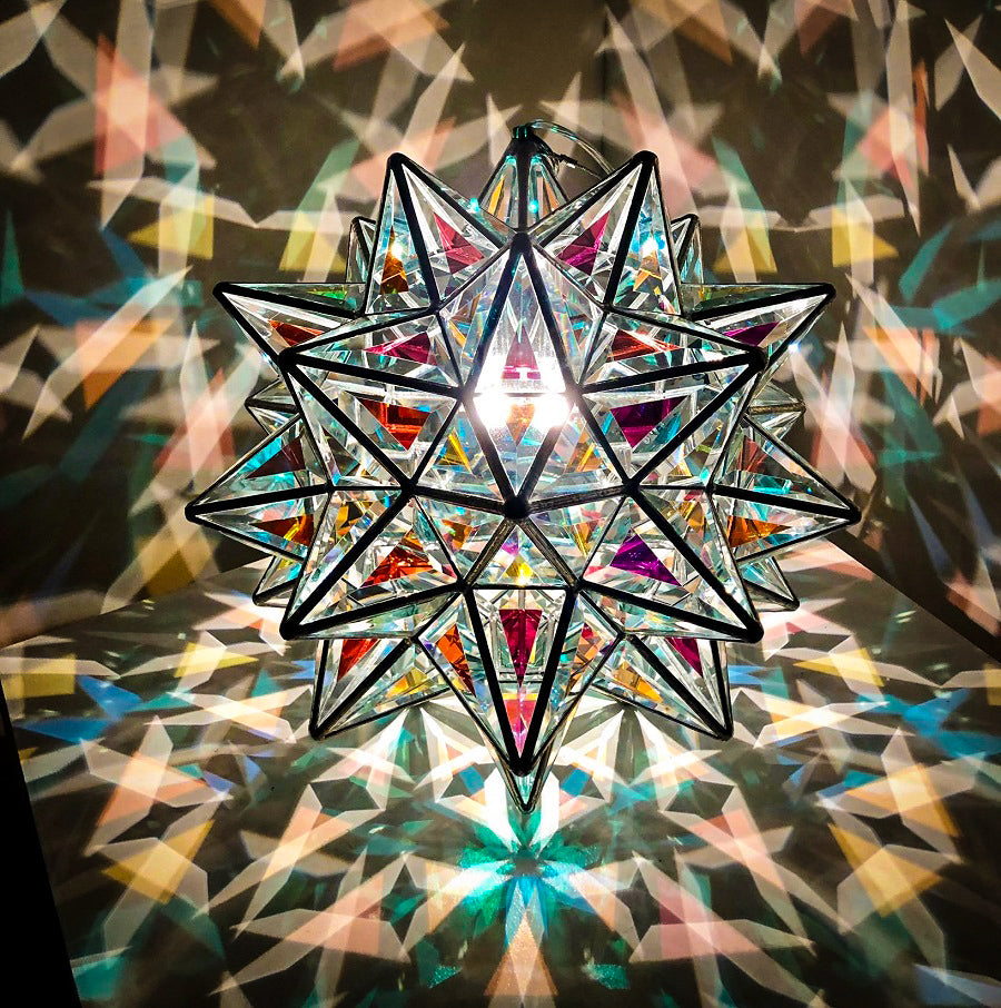 Izar Geometric Pendant Light | 45cm & 65cm | Dichroic Glass