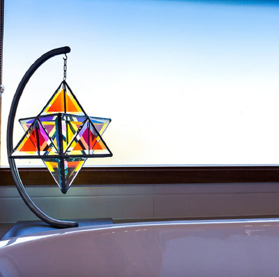 Ariel | Merkaba Sculpture | Dichroic Glass