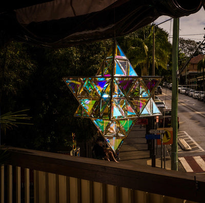 Ariel Merkaba Sculpture | Dichroic Glass