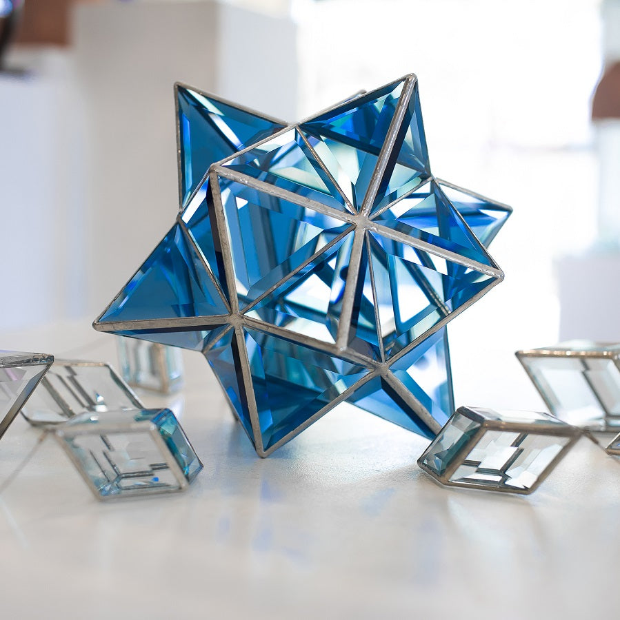 Hadar Geometrica | Clear Glass & Blue & Mix | 23cm & 30cm