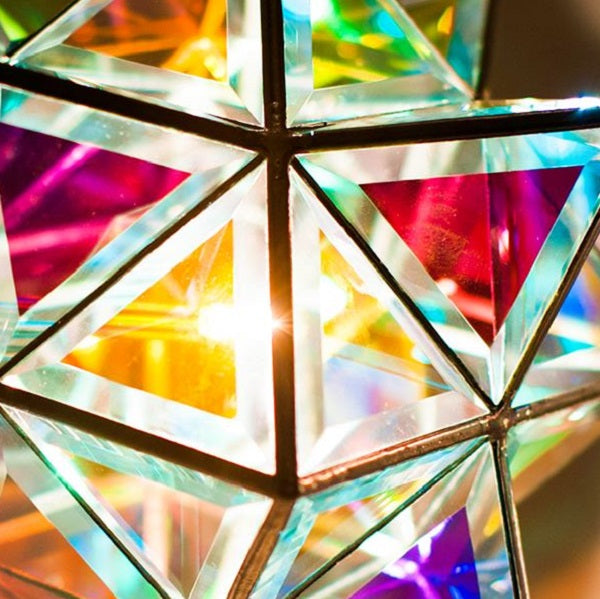 Hadar Geometric Pendant Light | 30cm | Dichroic Glass