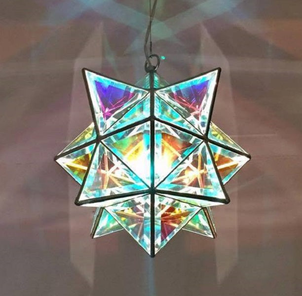 Hadar Geometric Pendant Light | 30cm | Dichroic Glass