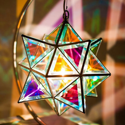 Hadar Geometric Pendant Light | 30cm | Dichroic Glass