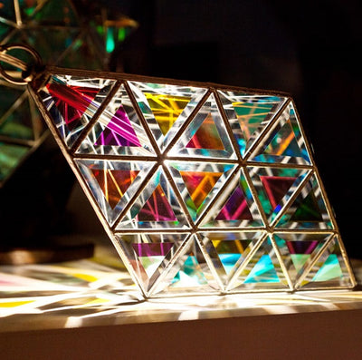 Atlantis 48cm Geometric Pendant Light | Dichroic Clear Glass