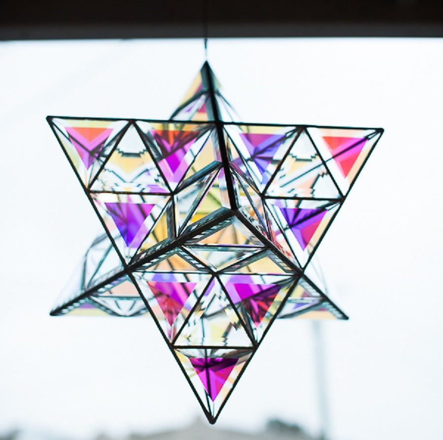 Ariel Merkaba Sculpture | Dichroic Glass