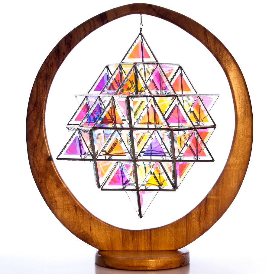 Tetra Matrix | 40cm & 50cm | Dichroic Clear Glass | 64 Tetrahedron