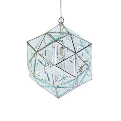 Zaniah Geometric Pendant Light | 25cm & 36cm | Clear Double Bevelled Glass