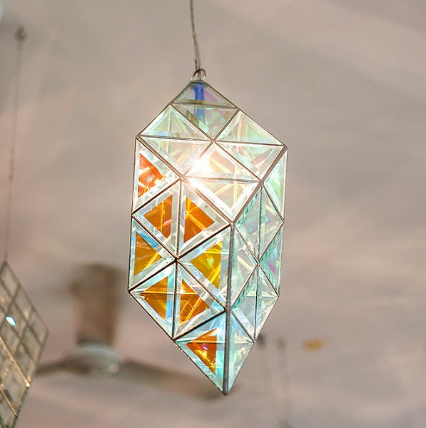 Atlantis 48cm Geometric Pendant Light | Dichroic Clear Glass