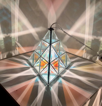 geometric glass pendant light