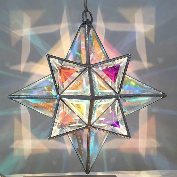 Gemma Geometric Pendant Light  35cm | Dichroic Glass