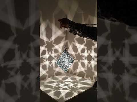 Vesta Geometric Pendant Light | 45cm & 56cm | Sapphire Blue Glass