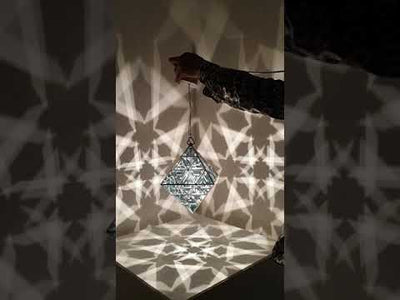 Vesta Geometric Pendant Light | 45cm & 56cm | Sapphire Blue Glass