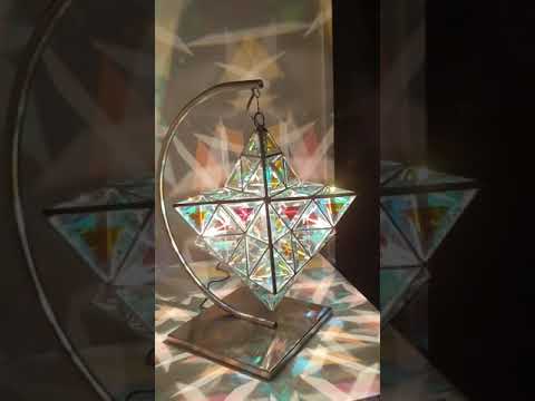 Ariel Luminary Star Tetrahedron Geometric Pendant Light  | Dichroic Clear Glass