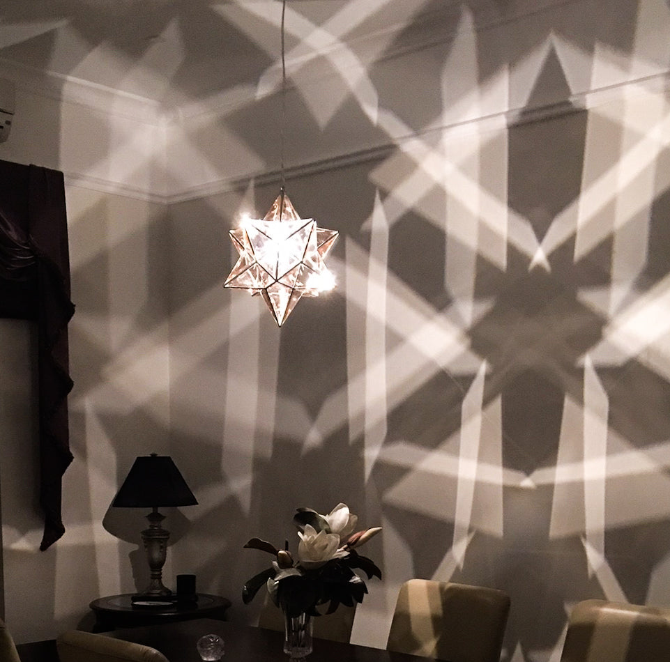 Scorpius Geometric Pendant Light | 38cm | Rose Gold Glass