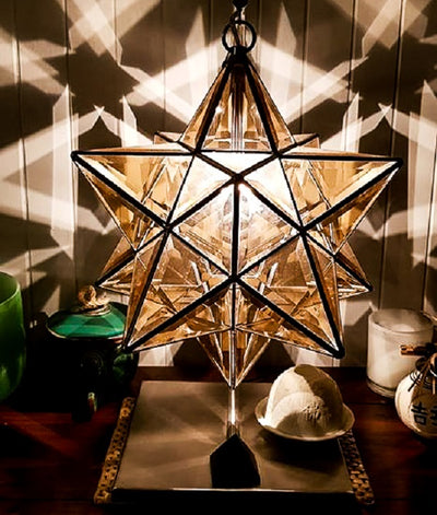 Scorpius Geometric Pendant Light | 38cm | Rose Gold Glass
