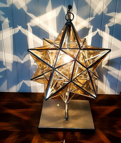 Scorpius Geometric Pendant Light | 38cm | Rose Gold Glass