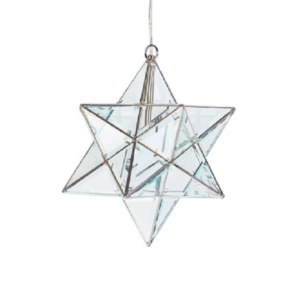 Scorpius Geometric Pendant Light 38cm | Clear Glass