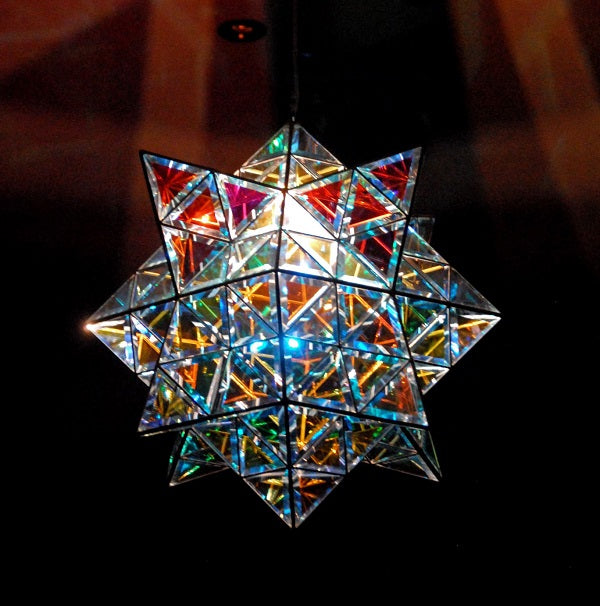 Hadar Geometric Pendant Light 50cm & 60cm | Dichroic Glass