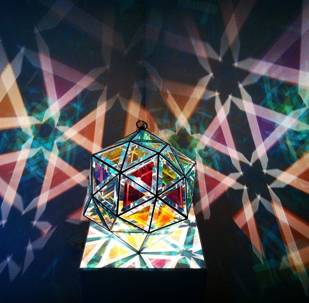 Zaniah Geometric Pendant Light | 25cm & 36cm | Dichroic Clear Glass