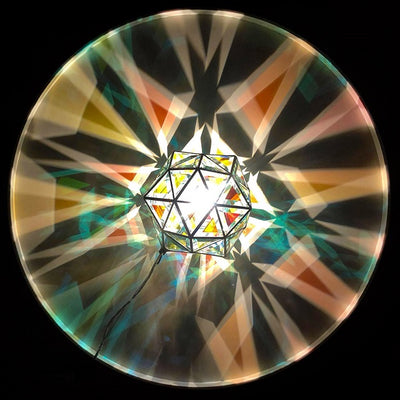Zaniah Geometric Pendant Light | 25cm & 36cm | Dichroic Clear Glass